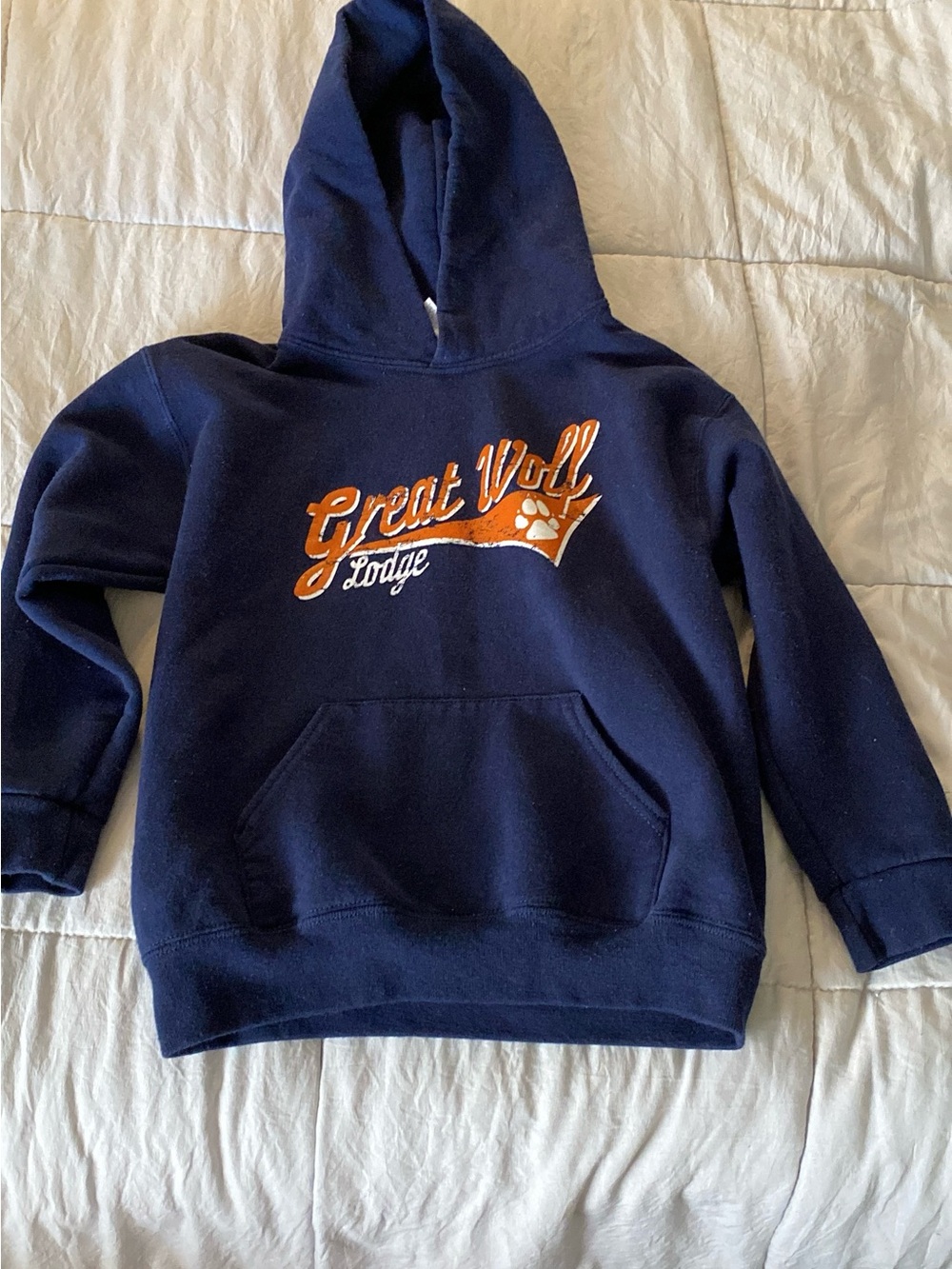 Jerzees Navy Hoodie with Orange Logo